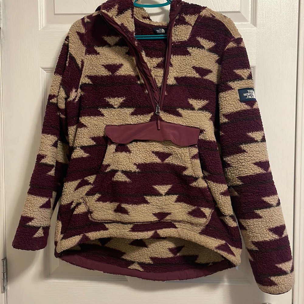 Burgundy and Tan Navajo Print Campshire Hoodie
